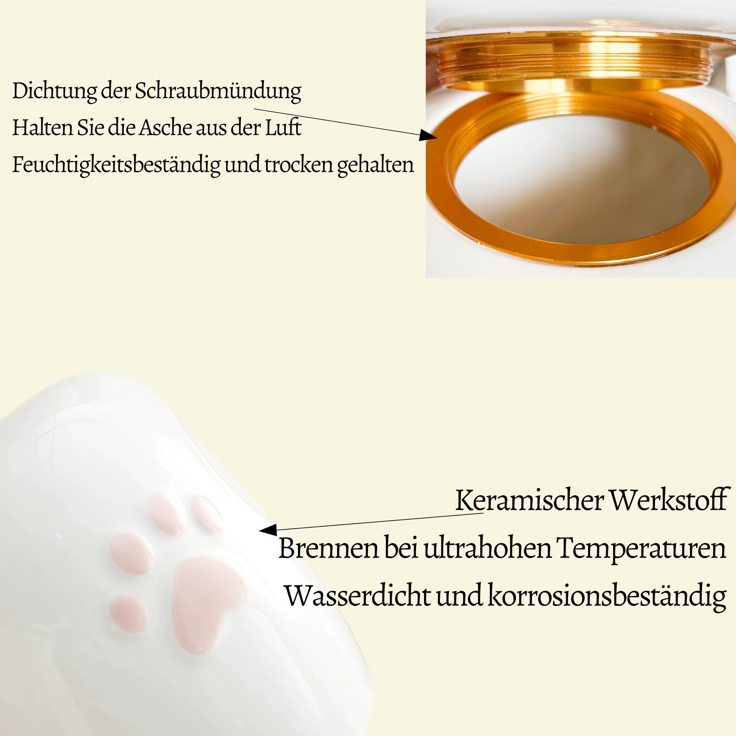 Generisch Personalisierte Hundeurne, Haustierurne für Hundeasche, Große Pfote, Geeignete Asche ≤50KG