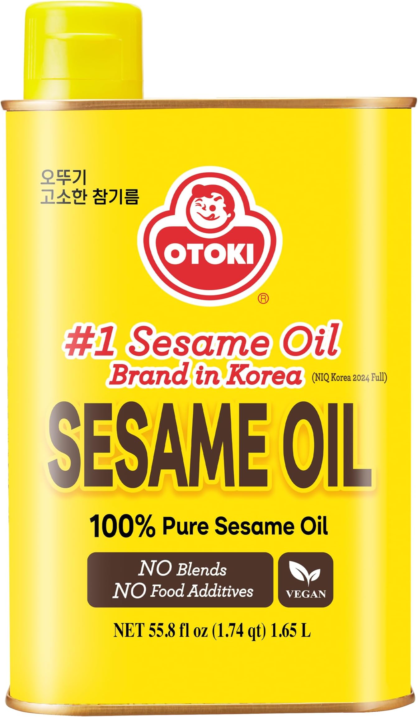 OTOKI 100% Pure Roasted Sesame Oil 1650ml (56 fl oz) – Authentic Korean Toasted Sesame Seed Oil, Deep Nutty Aroma Finishing Oil for Bibimbap, Stir Fry & Marinade