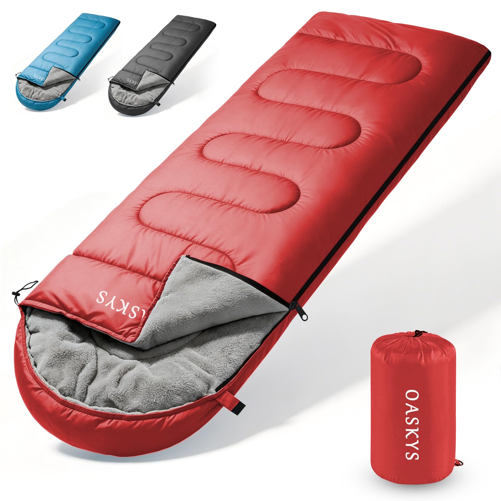 oaskys Camping Sleeping Bag - 3 Season Warm -24 oaskys Camping Sleeping Bag - 3 Season Warm -24