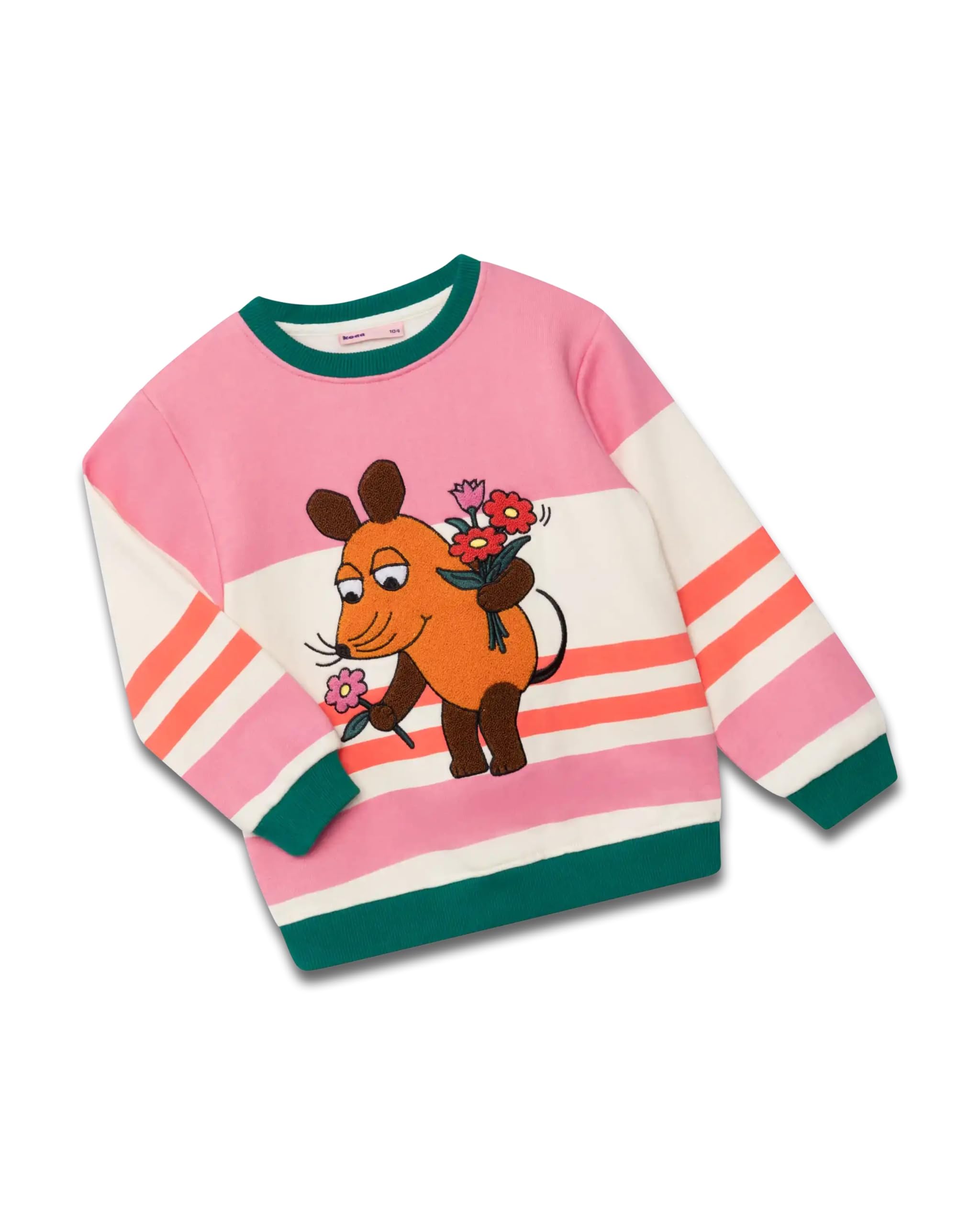 koaa Die Maus Frühling Sweatshirt - Sendung mit der Maus, Pink, 100% Bio-Baumwolle, Kids Sweater, Pullover Jungen, mädchen Langarmshirt, 98-128