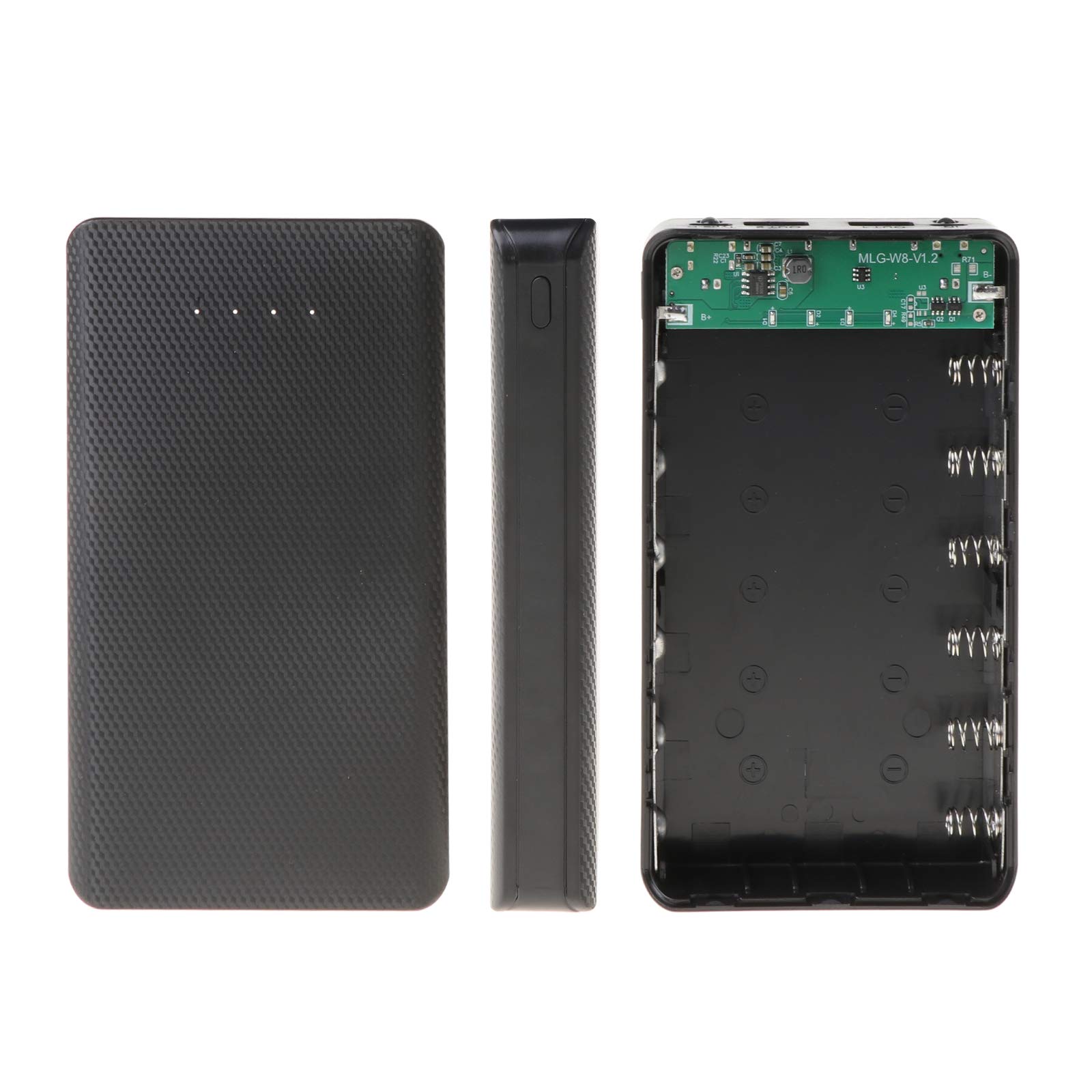 TOMO M4 DIY 4 X 18650 Batterie  Non Incluse  Power Bank Shell Box Con Display E 2 Uscite Usb Certificato Ce Emc Rohs Nero