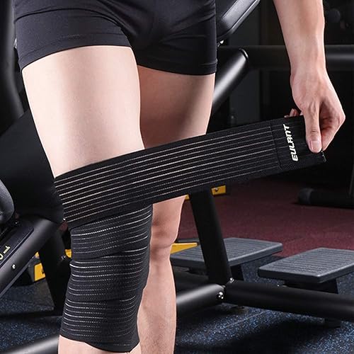 Miniatura 6 de Venda elástica de compresión de rodilla, correas de soporte de rodilla para piernas, muslos, isquiotibiales, tobillo y codo, vendas de compresión