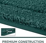 Kitinjoy Small Bath Mat, Soft and Absorbent Microfiber Bath Rugs, Non-Slip Shaggy Bath Carpet, Machine Wash Dry Bath Mats for Bathroom Floor, Tub and Shower, 24" x 16", Dark Green