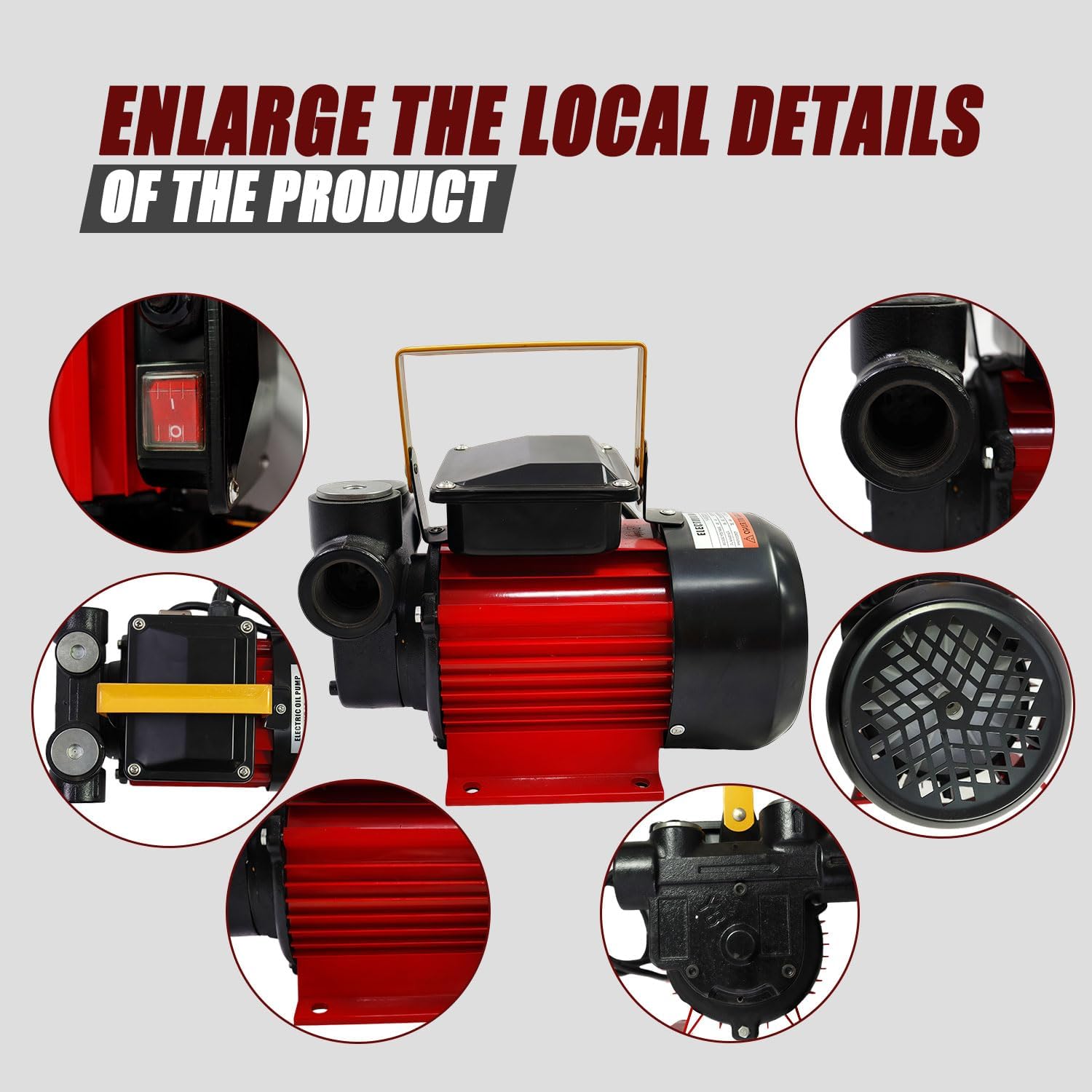 AC 110-120V 60HZ Electric Self-Priming Fuel Transfer Pump - 20GPM High Flow, Diesel Transfer Pump NPT Threads, Compatible with Diesel, Kerosene, Biodiesel,Oil