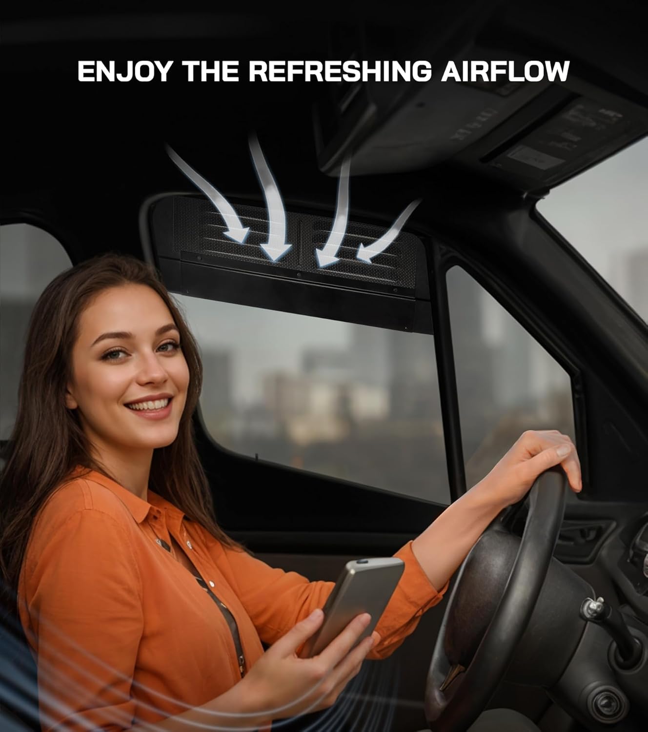 Front Door Window Vents (Pair) for Ram ProMaster 2014-2026, Camper Van Accessories Air Bug Barrier Window Vents, Aluminum