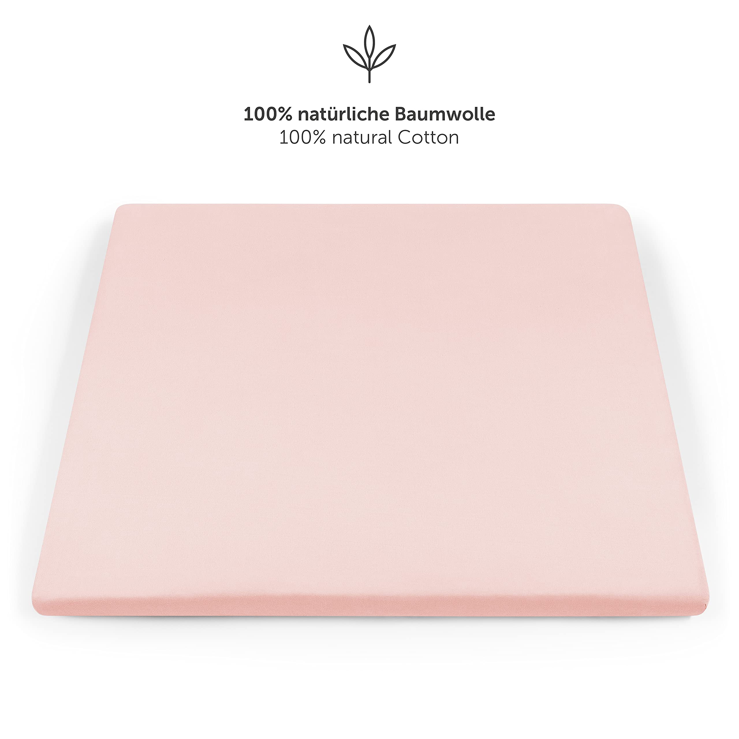 Laleni Lenzuola Culla Neonato - Lenzuola Lettino - Lenzuola Carrozzina Neonato - Coprimaterasso Culla con Angoli Elastici - Coprimaterasso Lettino 100% Cotone 135gsm - Rosa - Culla 55x90cm