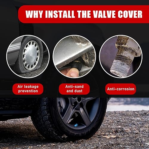 Miniatura 3 de Ziciner 8 tapas de vástago de válvula de neumático de automóvil, cubiertas de válvula de rueda de aleación de aluminio con junta tórica de goma,