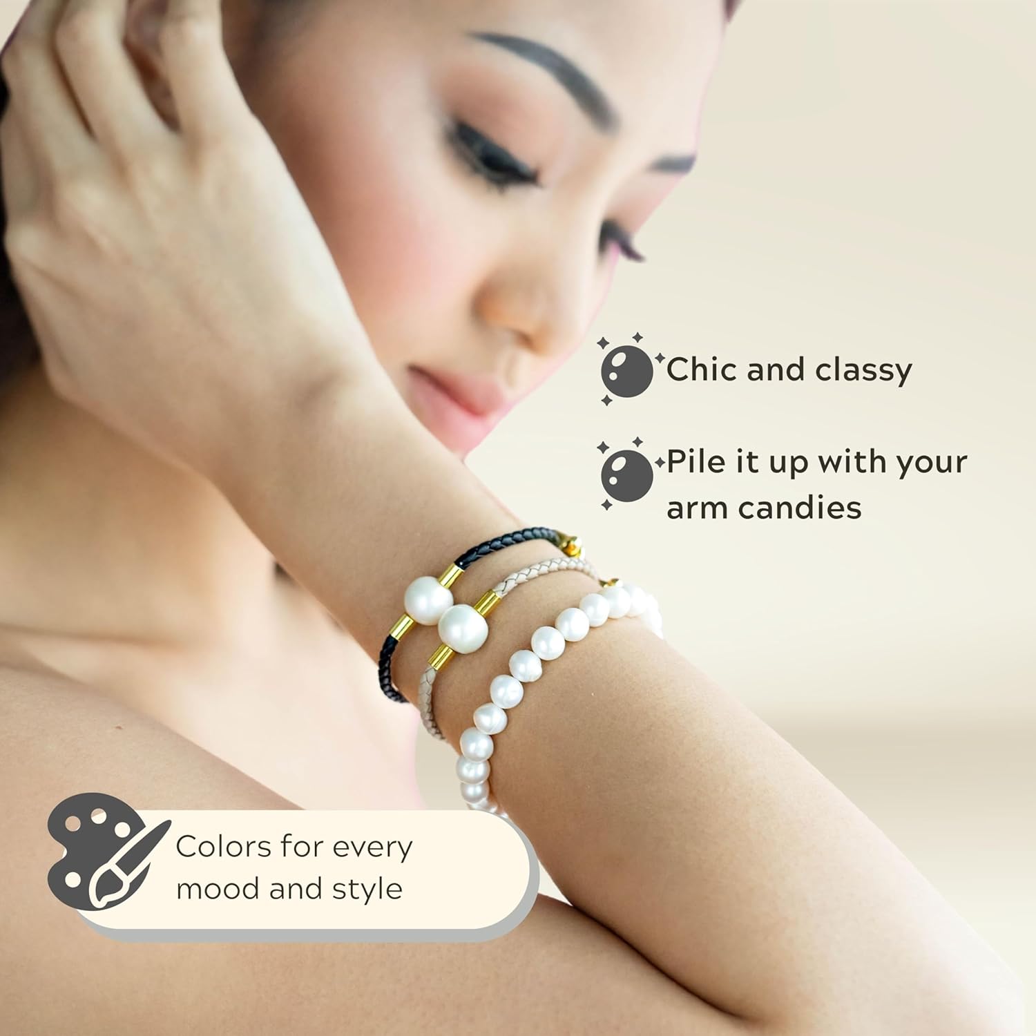 Single Pearl, AA Quality on Vegan Leather, 10-12mm Real Freshwater Pearl