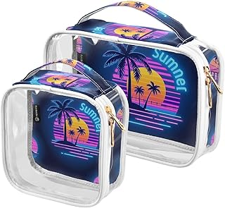 Paquete de 2 bolsas de aseo decorativas trans...