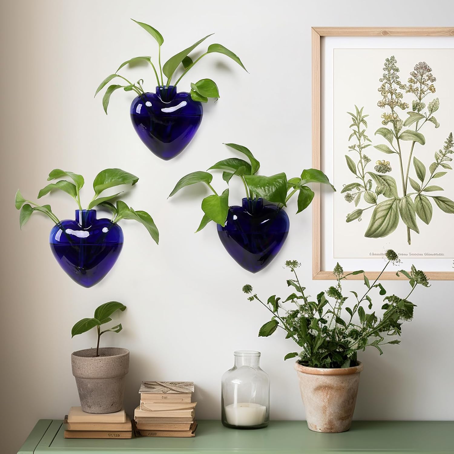 Wall Hanging Planter Propagation Station for Indoor Plants Glass Vase Air Plant Holder Gift for Women Girlfriend Plant Lover
