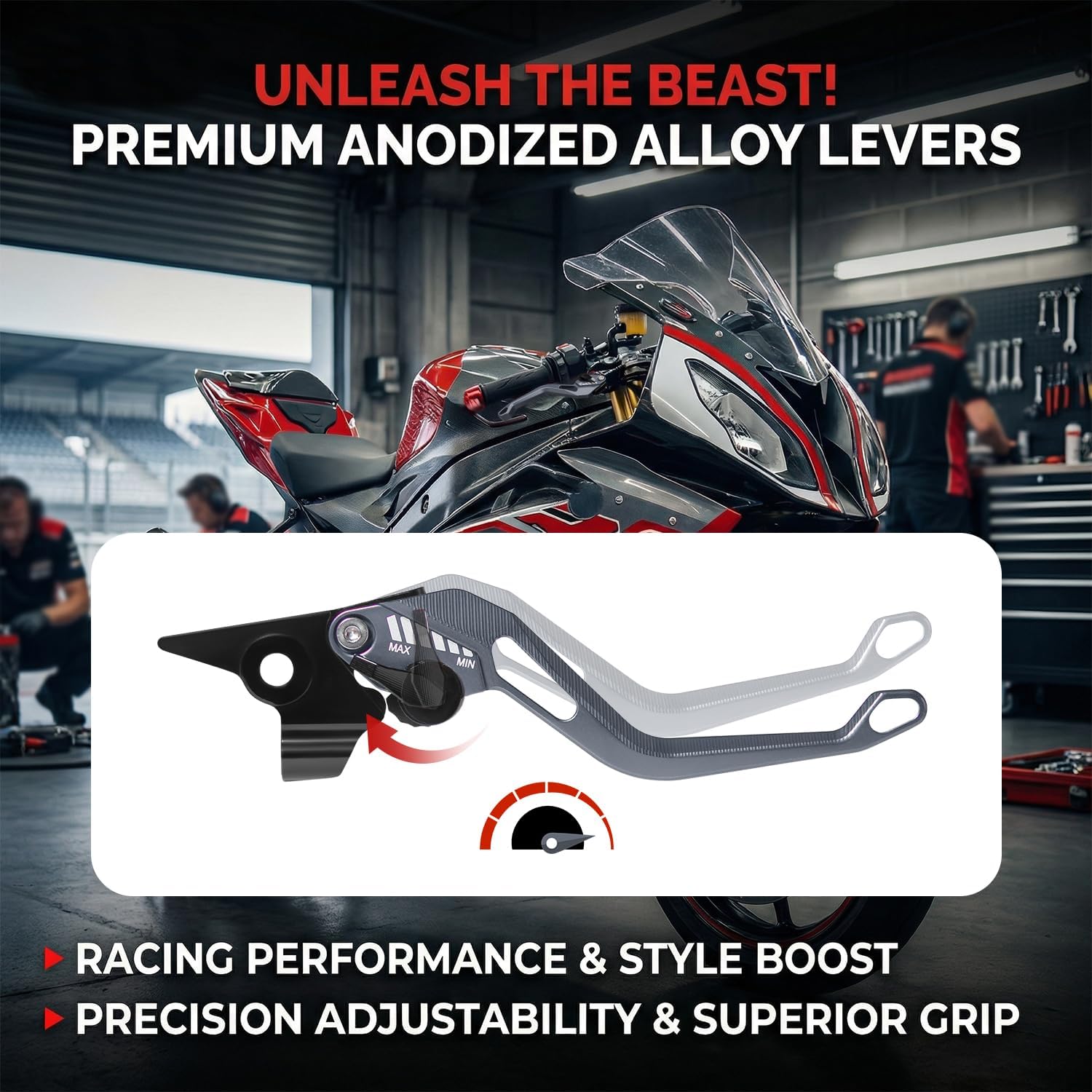 MFGZD CNC Adjustable Motorcycle Short Clutch Brake Levers Compatible with CFMOTO 675SR-R 675SS 675SR 675NK Brake Clutch Lever Set (Titanium, for 675SR-R)