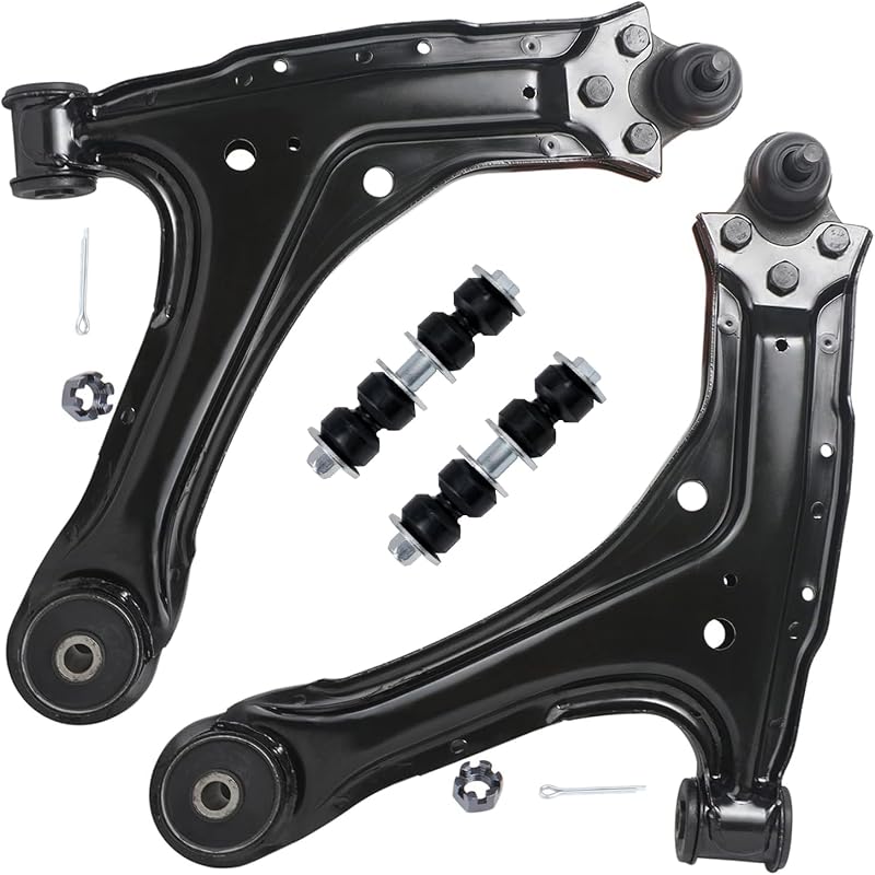 Kit de braços de controle inferiores dianteiros Detroit Axle com pivôs e bieletas para Chevrolet Classic e outros modelos – 4 peças