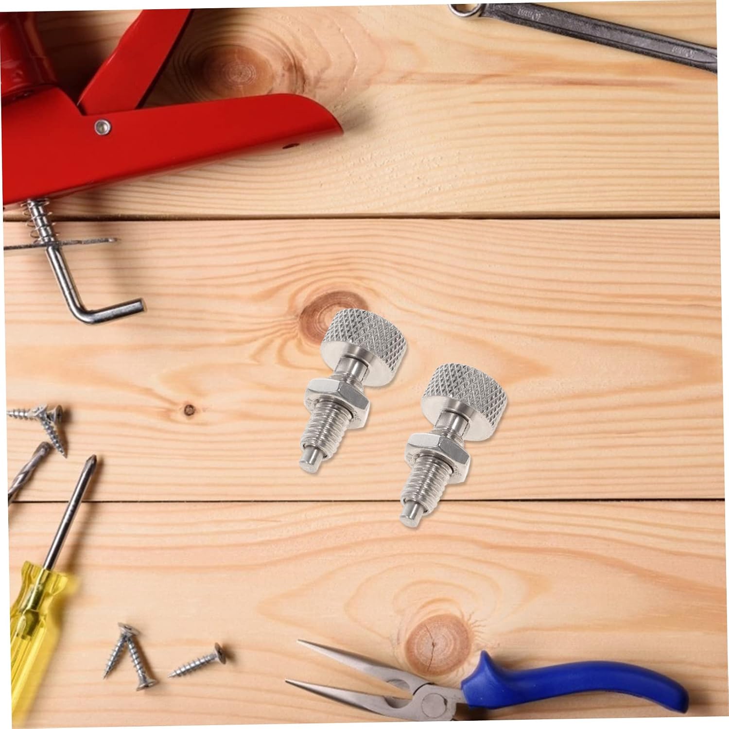 DOITOOL 2pcs Spring Loaded Retractable Indexing Plunger Locking Knob Stainless Steel Quick Release Pull Pin for Precise Sturdy Non- Design for Industrial Applications