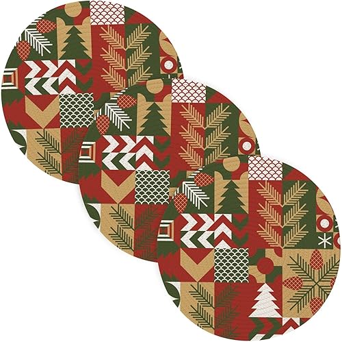 Soporte para ollas de Navidad abstracto geométrico resistente al calor, para platos calientes, absorbe agua, soporte para olla para estufa, soporte