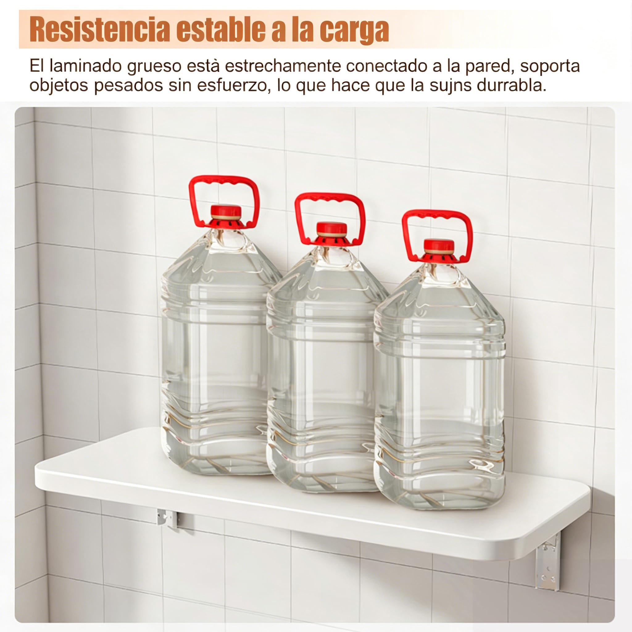 Mesa Plegable de Pared 80 x 40 cm, Mesa Abatible Multifuncional para Cocina, Comedor y Estudio, Escritorio Flotante Ahorrador de Espacio, Blanco