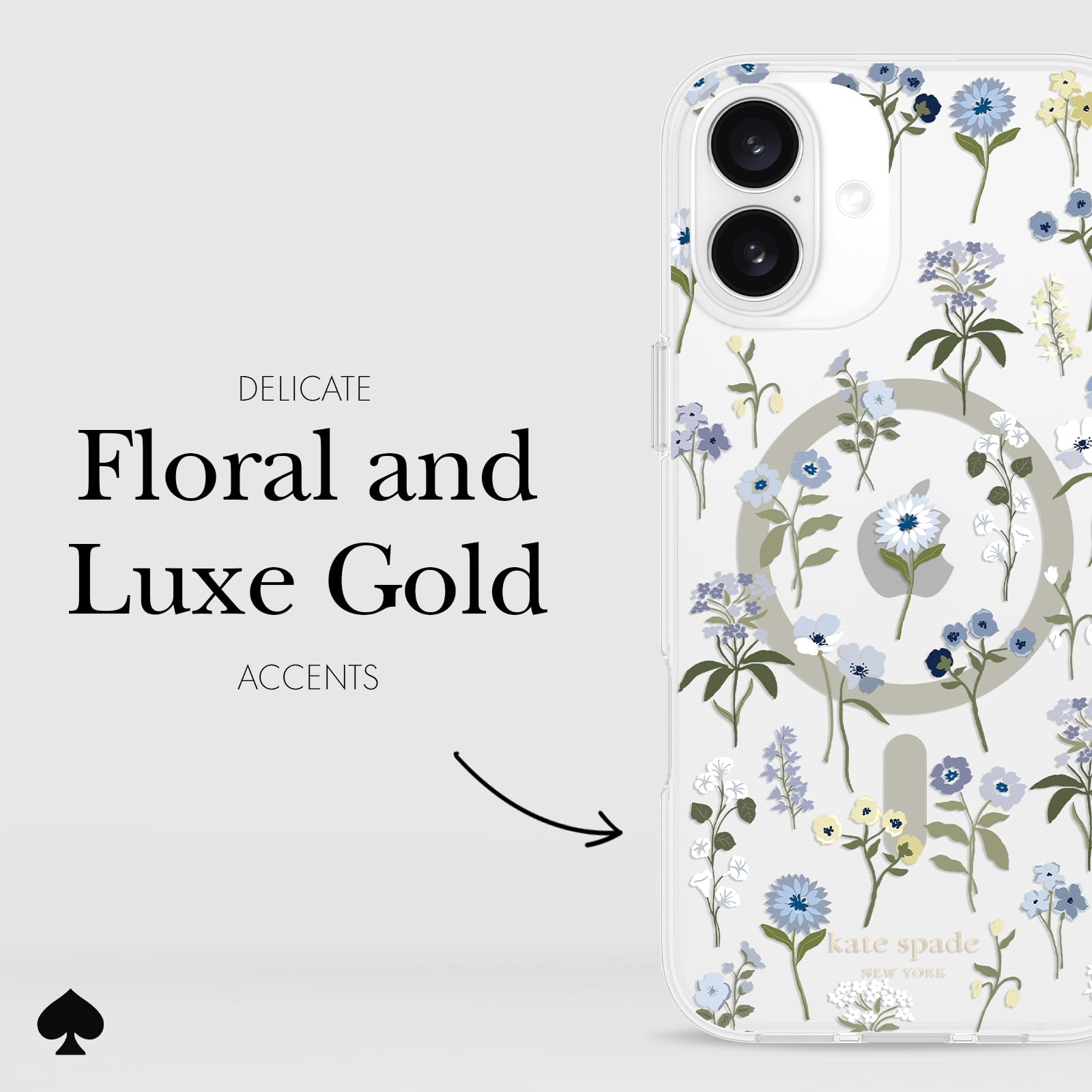 Kate Spade New York Etui na iPhone'a 16 Plus - kompatybilne z MagSafe - designerskie etui na telefon - Precious Bloom