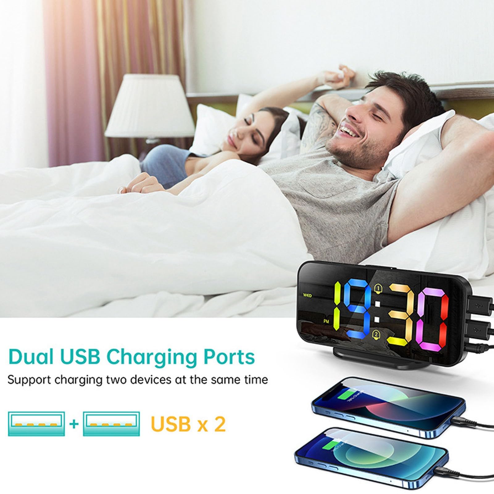 Amazon.co.jp: 卓上デジタル時計、複数モードデジタル時計 6.7