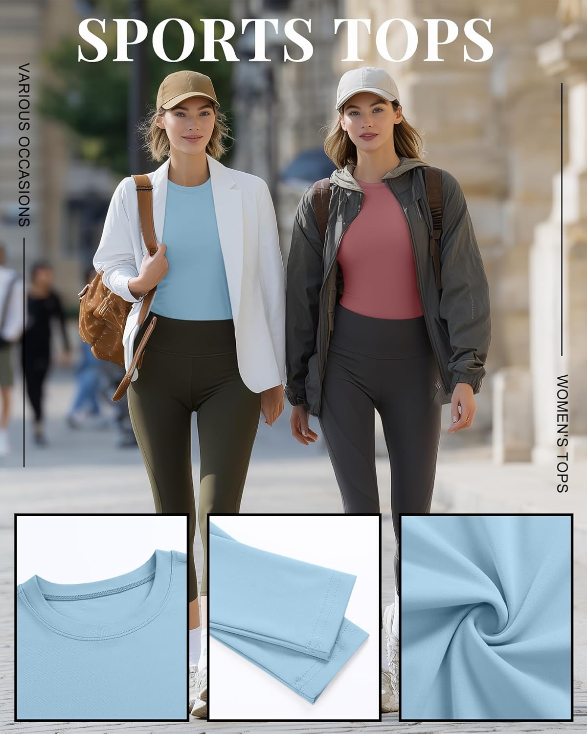 Neer 4 Pcs Womens Long Sleeve Yoga Shirts Crew Neck Compression Tight Workout Shirts Lightweight Stretchy Breathable Tees - Image 4