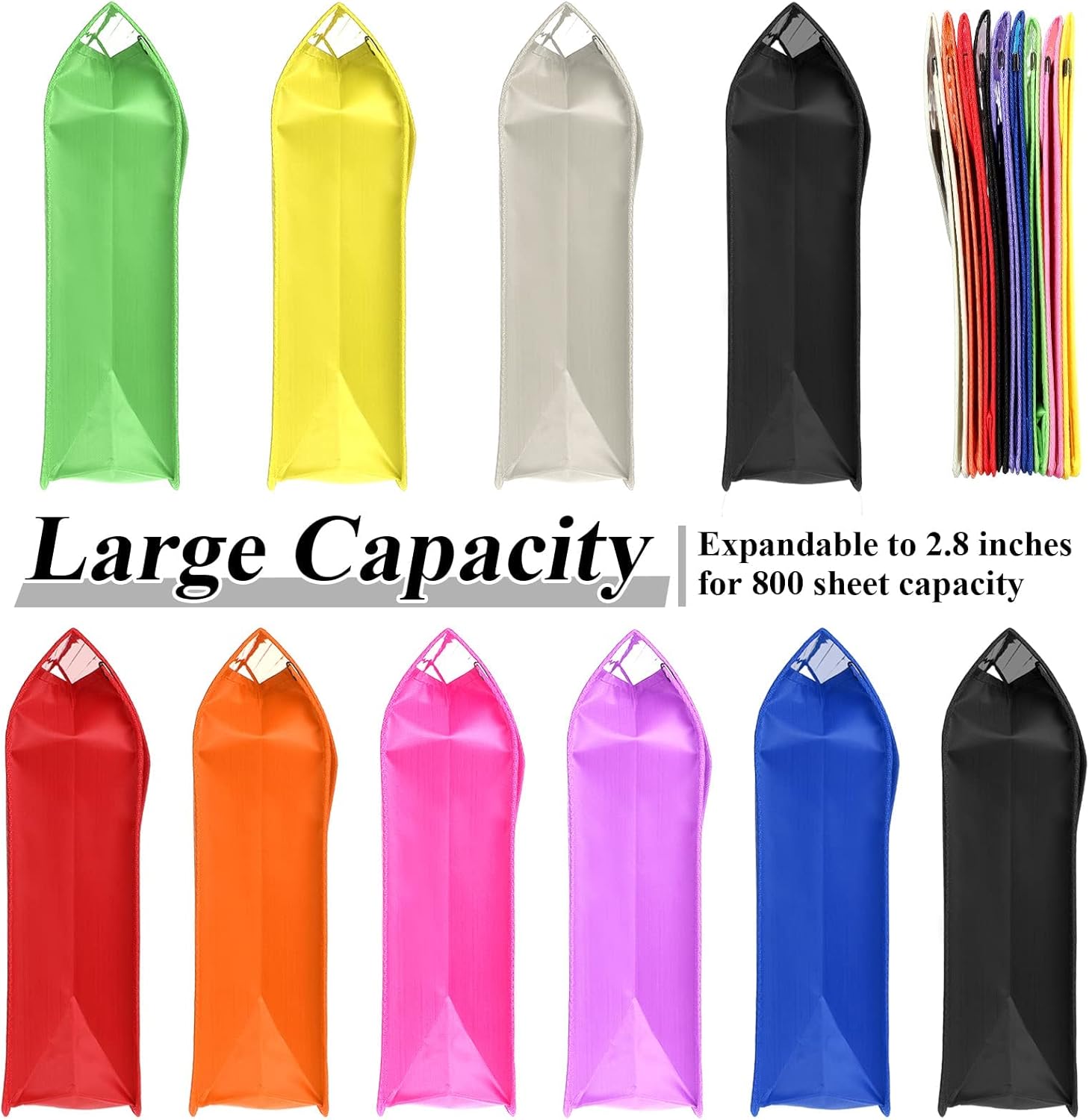 10 Pieces Plastic File Folders Envelope Expanding File Wallet Organizer Documents Folder with Snap Closure and Pocket, A4 Size Waterproof Transparent File Pouch for School (Horizontal, Multicolor) : Office Products