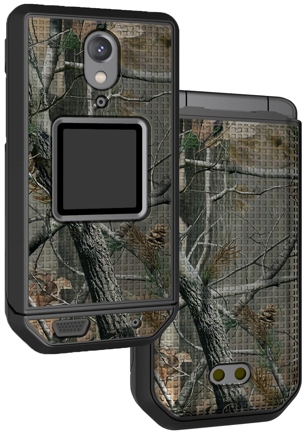 Nakedcellphone Plastic Case For Cat S22 Flip Phone, [Outdoor Camouflage] Slim Hard Shell Protector Cover - Bush Camo Design