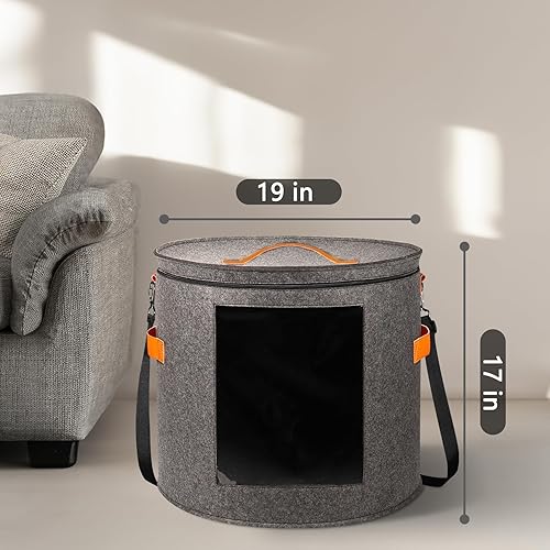 Miniatura 9 de kushon Caja de almacenamiento de sombreros de gran tamaño para mujeres y hombres, 19 pulgadas de profundidad x 17 pulgadas de alto, cajas de