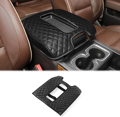 Miniatura 1 de Hoolcar Funda para reposabrazos, cubierta para tapa de consola central para Chevrolet Silverado y GMC Sierra 2014-2017, repuesto de consola de