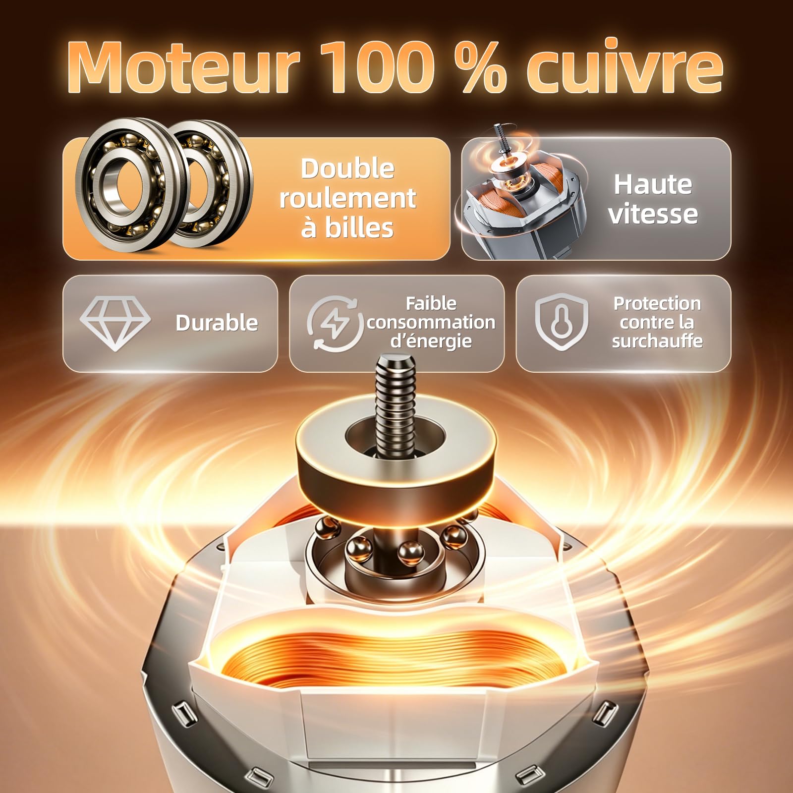MOCINE Extracteur d'Air 100 mm, Débit d'Air 130 m³/h, Blanc | 50 % PC+ABS, Roulements à billes doubles, Protection contre la surchauffe, Plus de 30000h de durée de vie