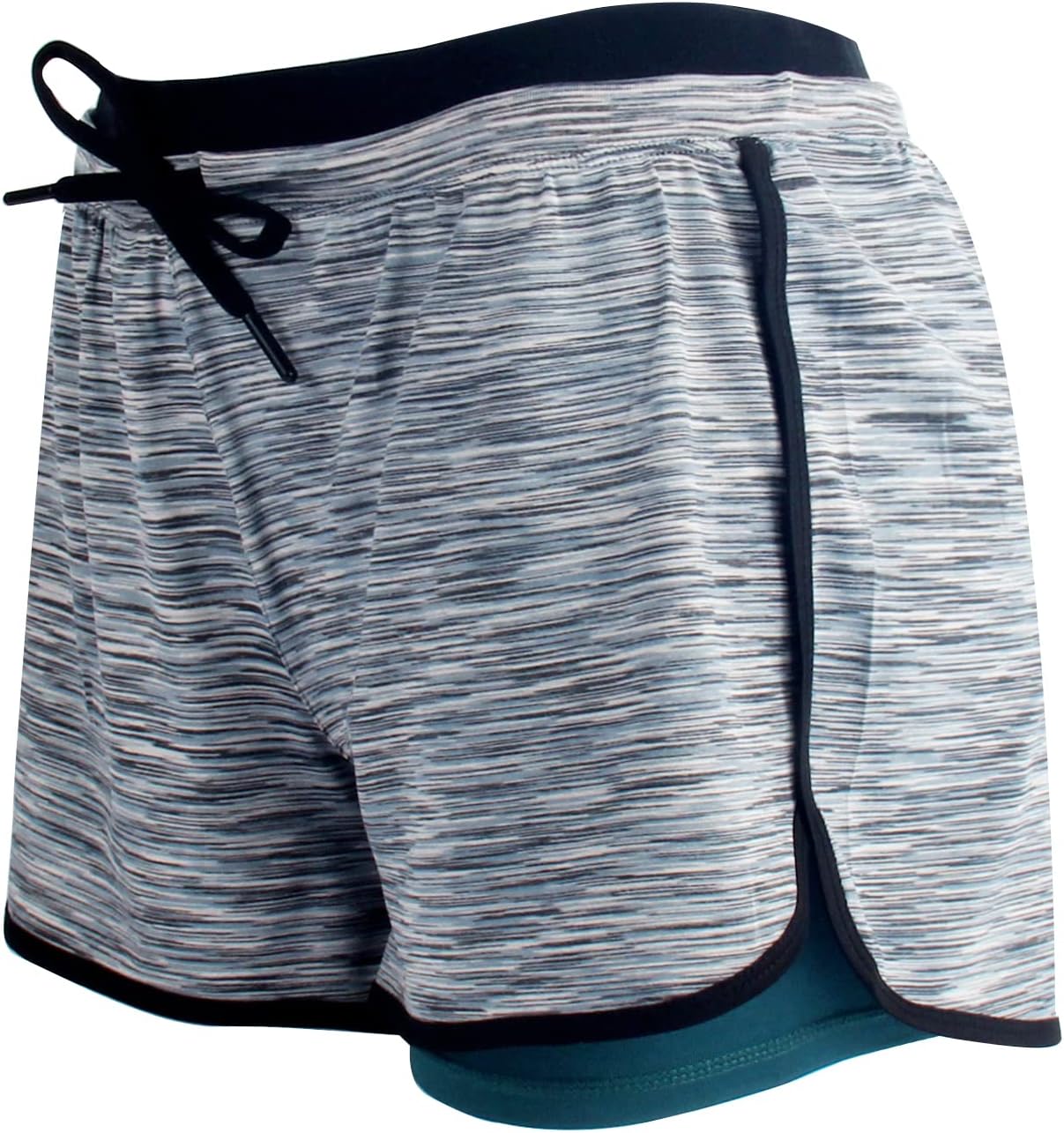 RIBOOMWomen Workout Fitness Running Shorts Double Layer Active Yoga Gym Sport Shorts