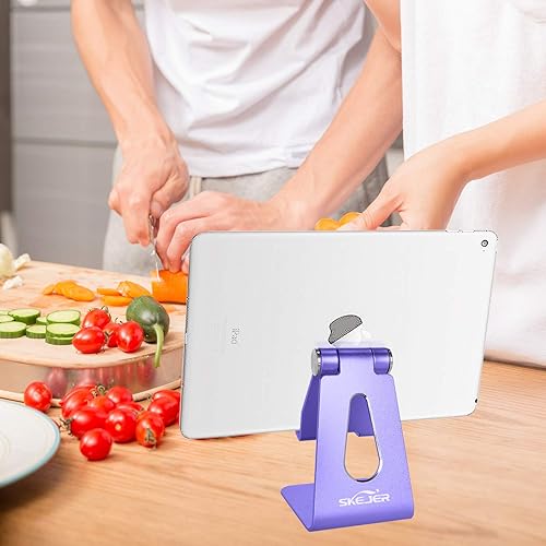 Miniatura 7 de Soporte ajustable para teléfono celular, soporte para tableta, escritorio de aluminio compatible con iPhone 12, iPad, Samsung Galaxy, Google todos