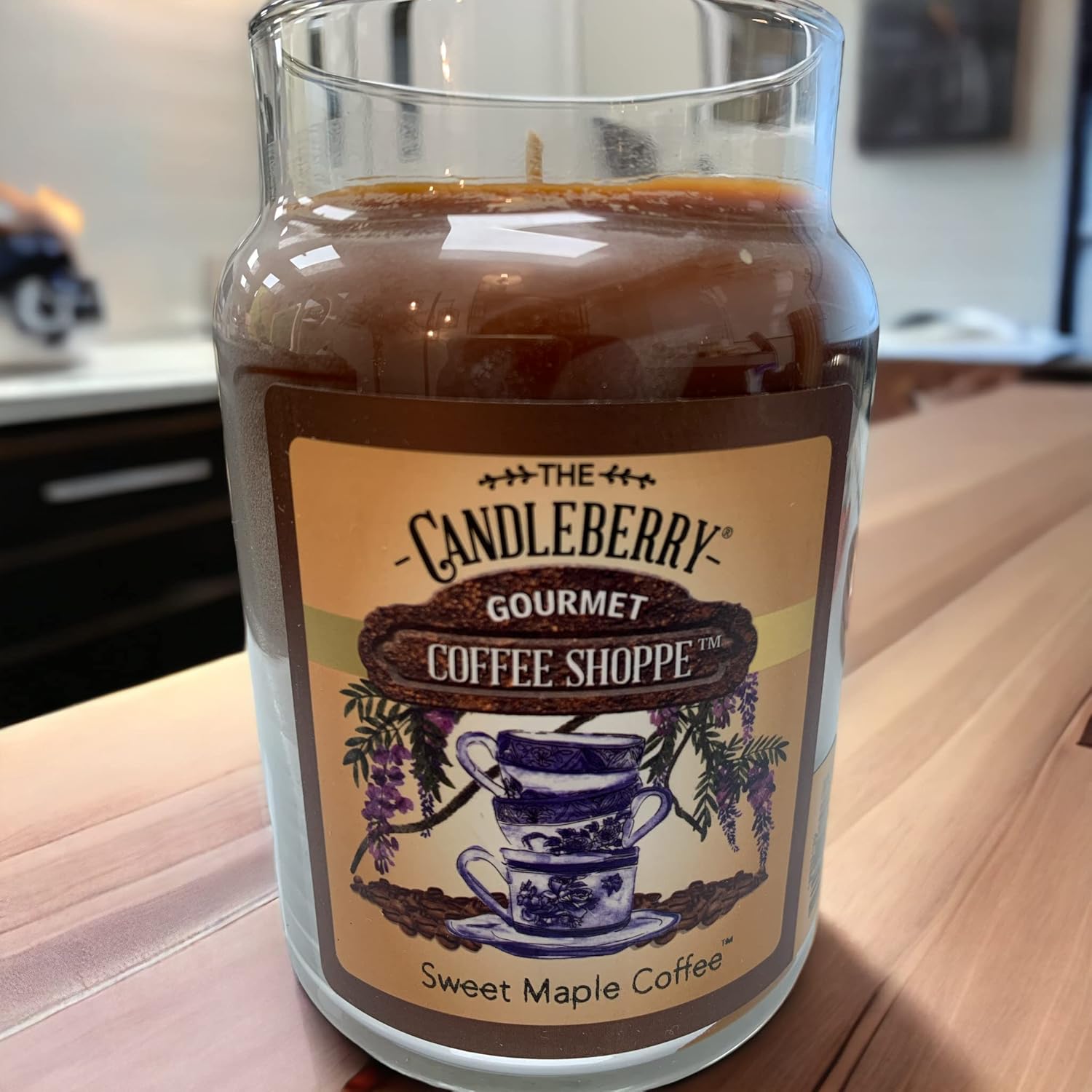Candleberry Candles | Gourmet Coffee Shoppe Collection | Strong Fragrances for Home | Hand Poured in The USA | Highly Scented & Long Lasting | Large Jar | (Sweet Maple Coffee)
