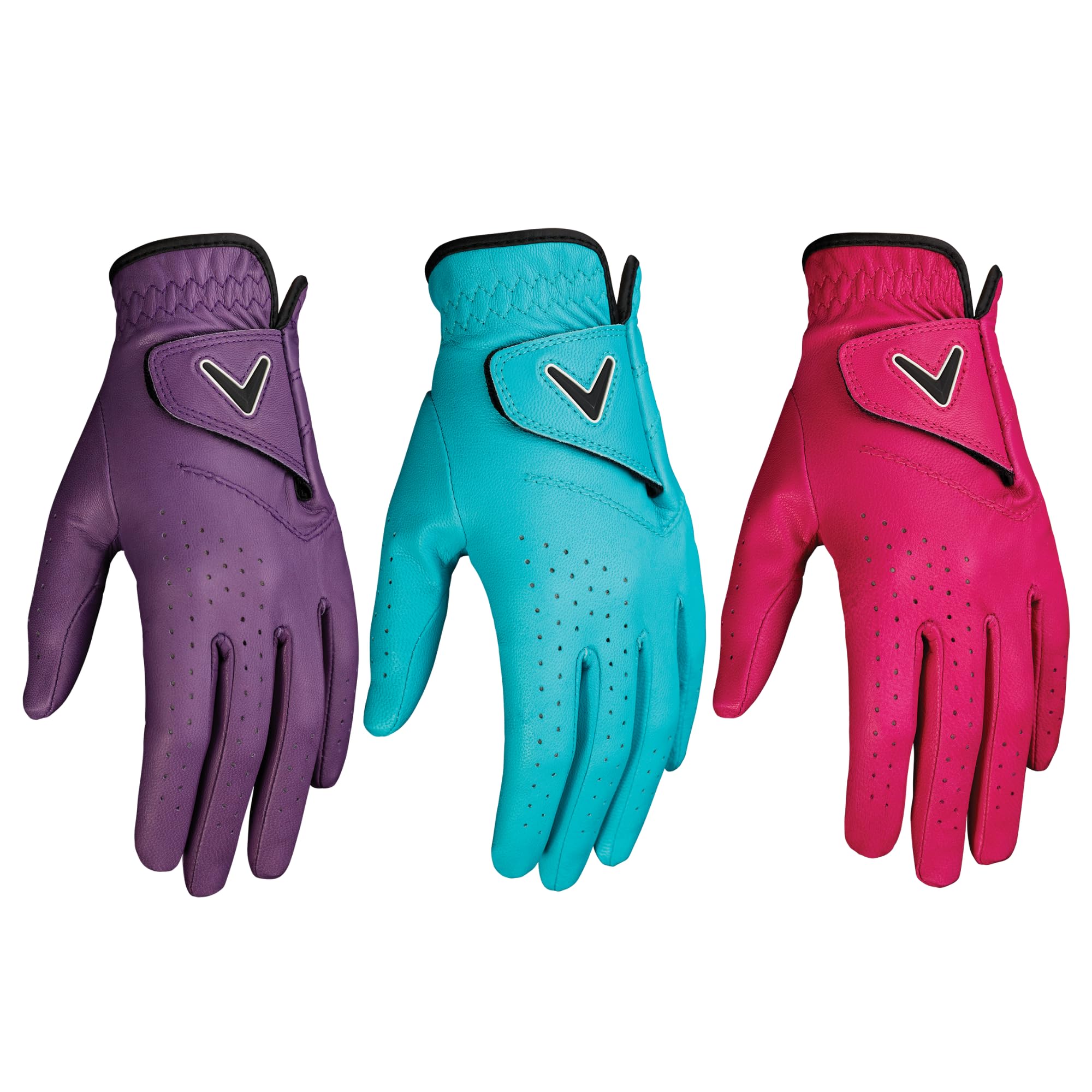 Callaway Golf Opti Color Handschuh (auf der linken Hand getragen, Damen, 3er-Pack), Größe S, Mehrfarbig Sport & Freizeit