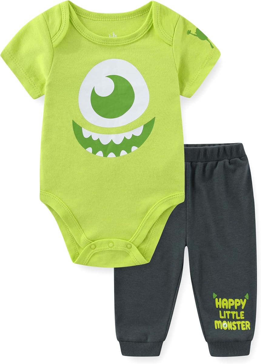 Disney Monsters Inc. Mike Wazowski - Conjunto de mono y pantalones para bebé