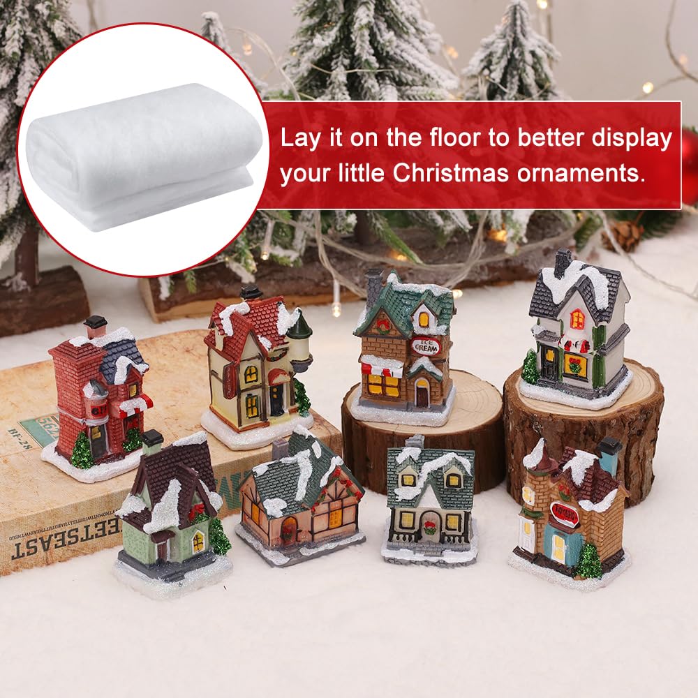 Prmape 3 Stück Schneematten - Weiße Kunstschnee-Decke Für Weihnachtsdeko