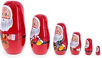 Vista 4 de BestPysanky Juego de 6 muñecas anidables de madera de Papá Noel de 5.5 pulgadas