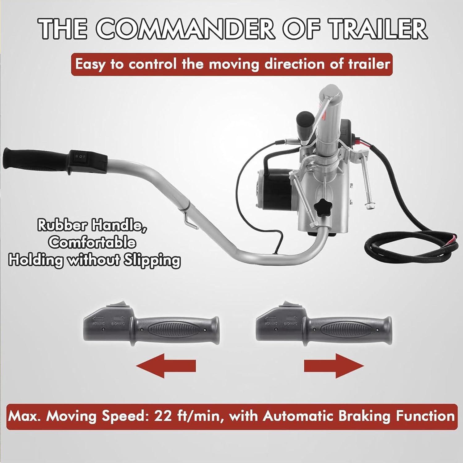 Electric Trailer Mover with 550W Motor, 4.5 Tons Capacity, 12V Powered for Easy Camper and Caravan Relocation, 22 FT/min Speed, 550wnonfoldable