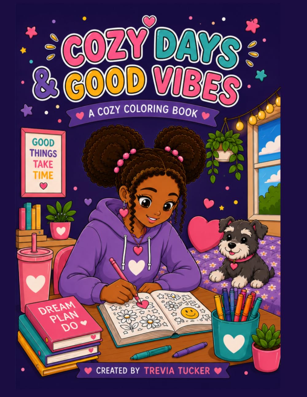 Cozy Days & Good Vibes: A cozy coloring book