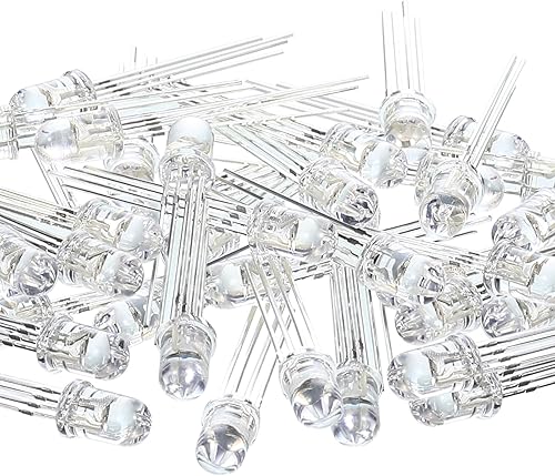 Miniatura 34 de 100 bombillas LED transparentes, diodos de emisión de luz, 0.2 pulgadas (multicolor)