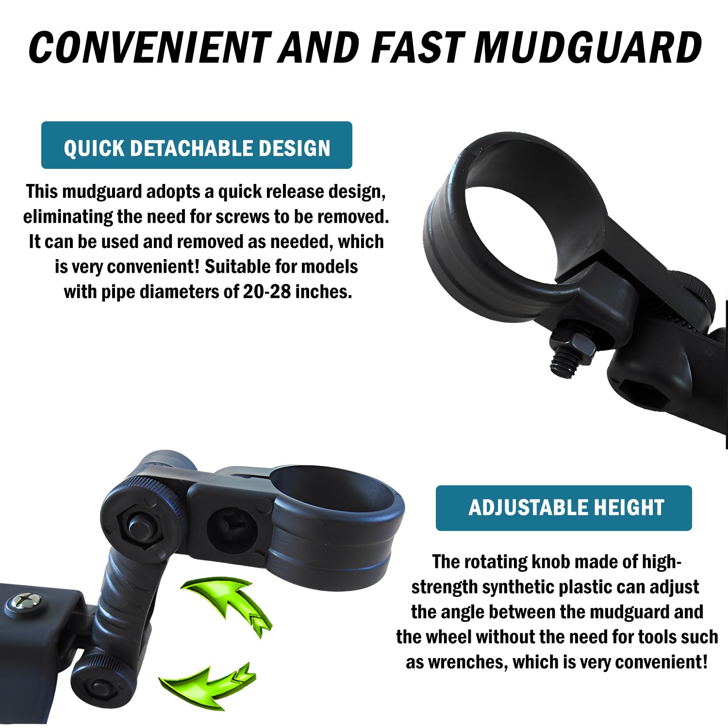 Parafango Bici Universali Parafango MTB Regolabile Regolabile Parafanghi Bici Set per 24-29 Pollici, Bicicletta Mudguard Anteriore e Posteriore per Mountain Bike, Bici da Corsa