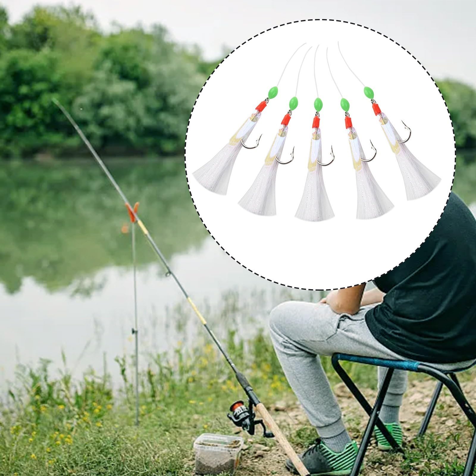 Señuelos de pesca, señuelo de plumas, cebo de arenque, anzuelos de pesca para caballa, bacalao, arenque, aparejos de plumas de caballa