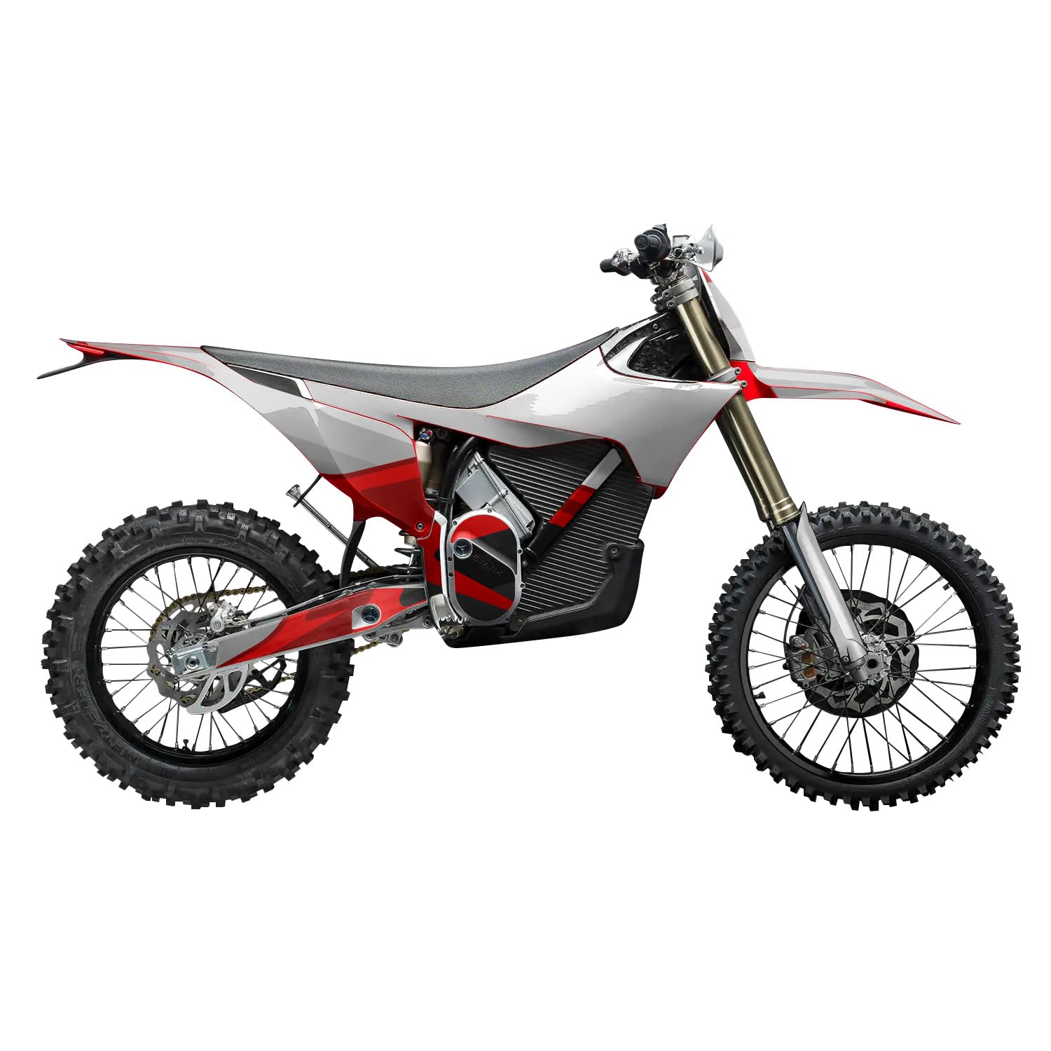 Stark Varg MX 2023-2025 Graphics Kit Wrap - Red Divide - Varg MX Skin - Premium 3M Vinyl Protective Wrap Decal Cover - Easy to Apply | Crafted in The USA by MightySkins