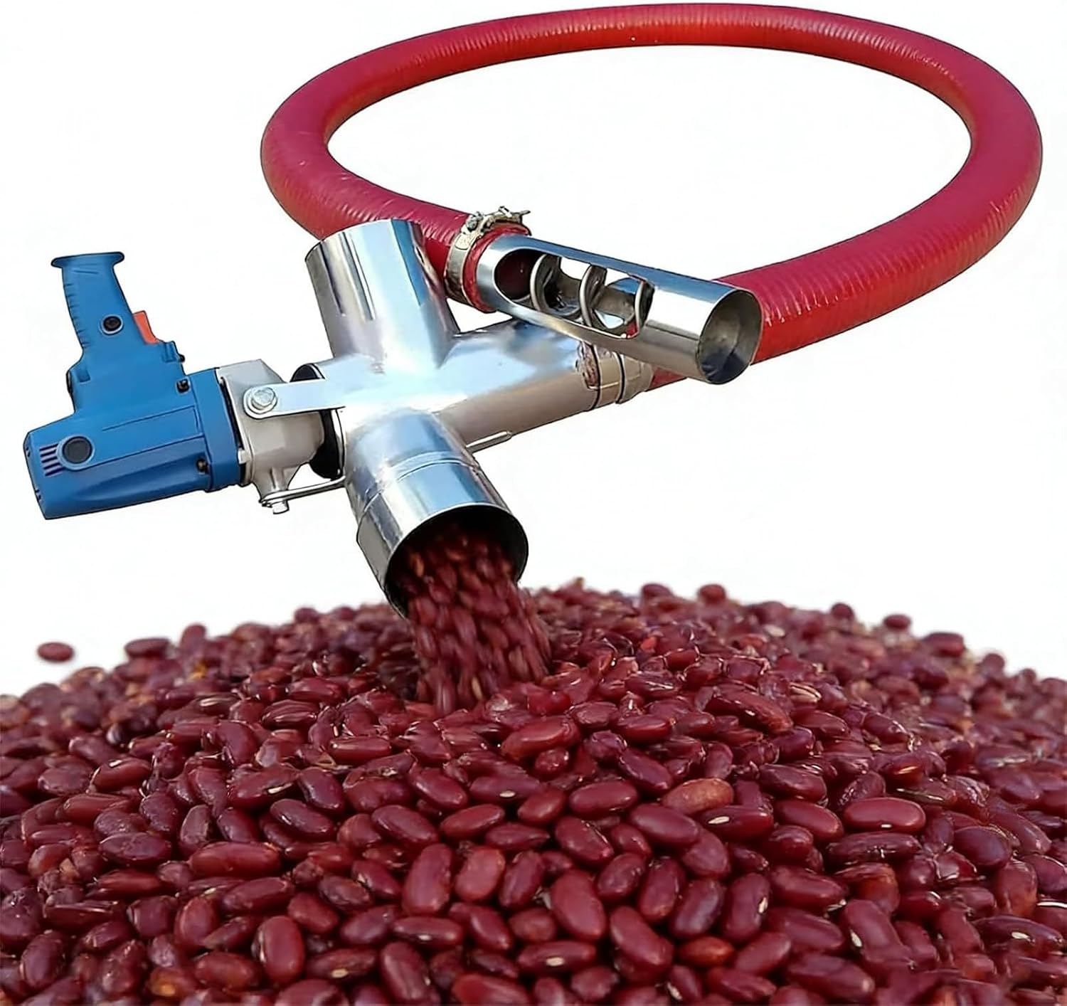 Grain Suction Machine,Power 1500-2500w.Pump 220-440 Lbs/Min,Industrial Material Conveyor Thick Hose Screw Conveyor.For Conveying Engineering Granular Materials, Sand Cement 2m