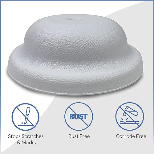 Miniatura 4 de El diseño de campana de placa de limpieza incluye un tornillo #14, tamaño redondo de 5.25 pulgadas, color blanco construido con plástico reciclado