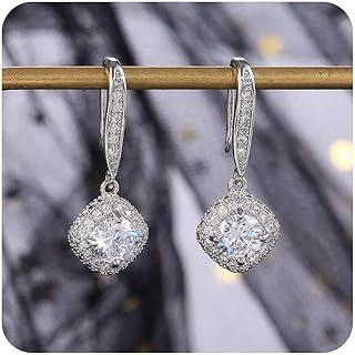 925 Sterling Silver Drop Earrings for Women Trendy Gold Hypoallergenic Dangle Earrings Wedding Earrings Jewelry for Brides