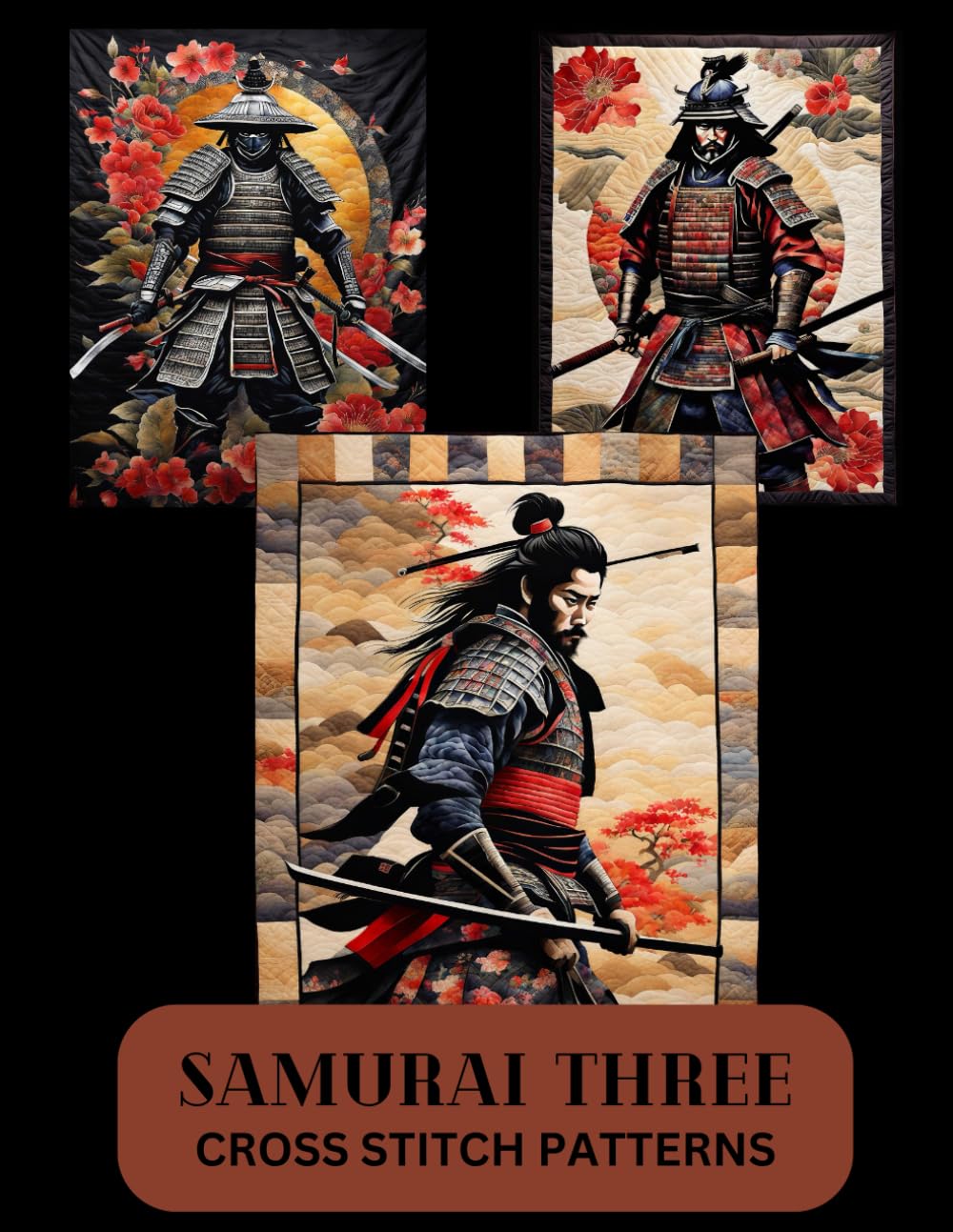 SAMURAI THREE CROSS STITCH PATTERNS