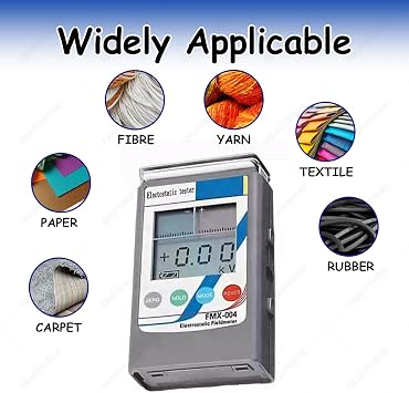 Electrostatic Fieldmeter with LCD Display, Real-Time Static Detection for Textile, Paper, Rubber, Plastic Industries