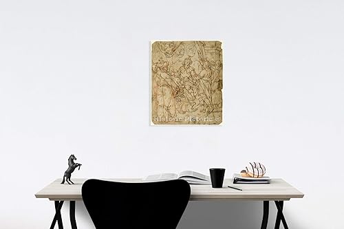 Miniatura 2 de Historic Pictoric Imprimir José interpretando el sueño de los faraones (recto) José antes de sus hermanos (Verso), Círculo de Aurelio Lomi, c 1855,