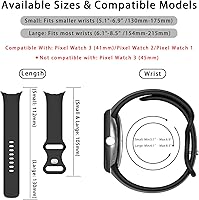 Vista 12 de Band Compatible with Google Pixel Watch 1/2/3/4 (41mm), Soft Silicone Sport Replacement Straps Bracelet for Google Pixel Watch 41mm