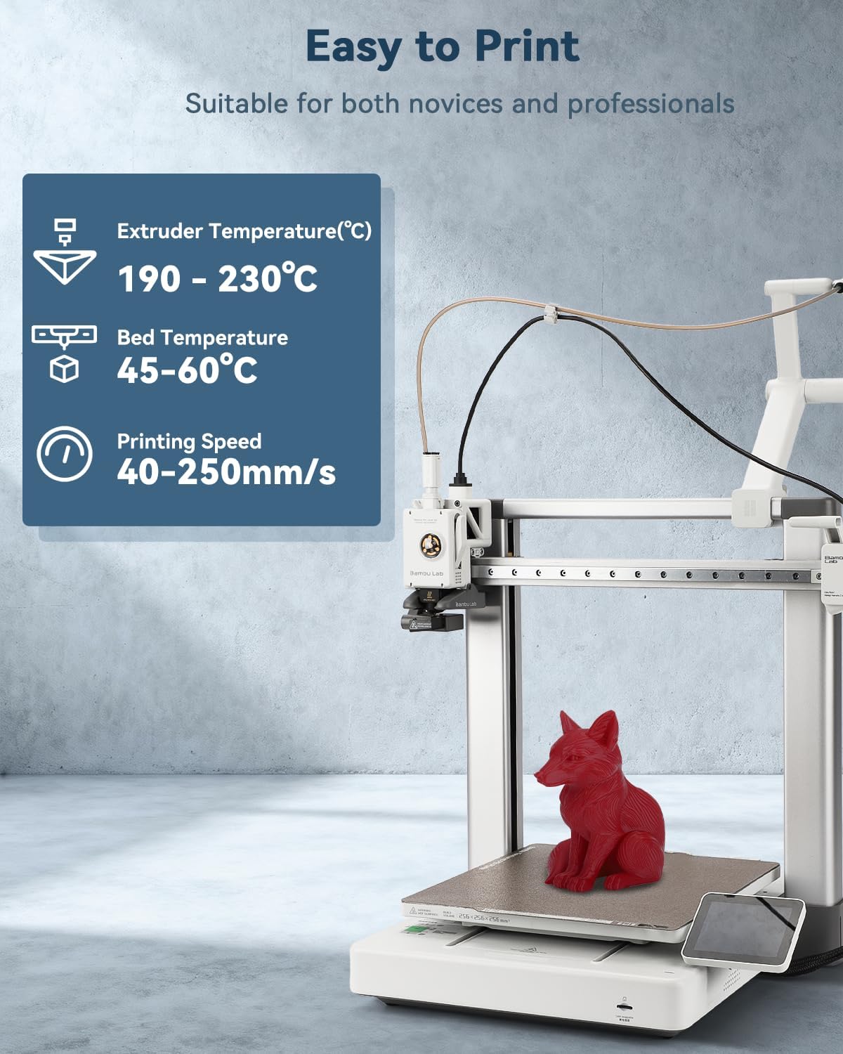 PLA Filament 1.75mm,3D Printer Filament,1kg Cardboard Spool (2.2lbs),Dimensional Accuracy +/- 0.03 mm,Odor Free Clog Free No Brittle, Fit Most 3D FDM Printer,Fire Engine Red - Image 3