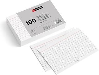 Miquelrius - Flashcards, Schede di studio, 100 flash cards a righe per appunti, Formato 150 x 100 mm, Cartoncino 200 g/m², Materiale scolastico e da ufficio per il ritorno a scuola