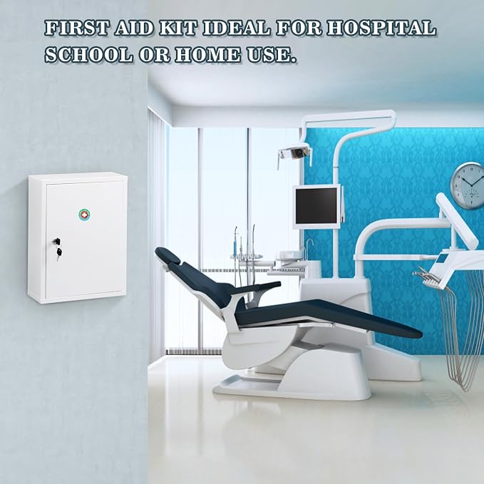 Gabinete de Medicina con Cerradura para Montar en Pared, Blanco miniatura 8